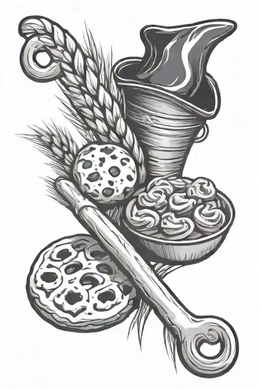 baker bread wheat flour sugar cookies tattoo design idea