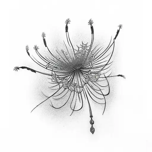 Red spider lily tattoo design idea