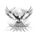 Phoenix, eagle wings tattoo design idea