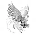 Phoenix, eagle wings tattoo design idea