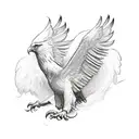 Phoenix, eagle wings tattoo design idea