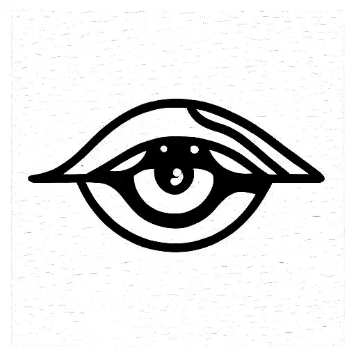 sea and horizon with an eye tattoo design idea