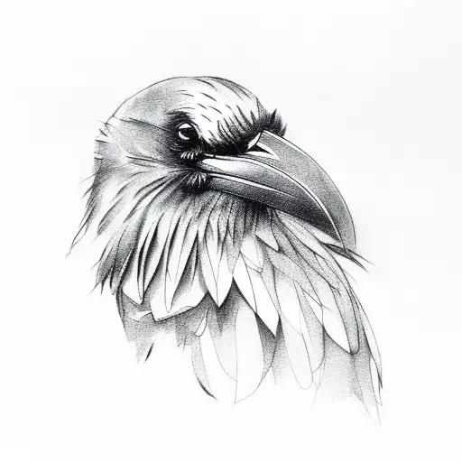 Raven or bird tattoo design idea