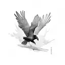 Raven or bird tattoo design idea