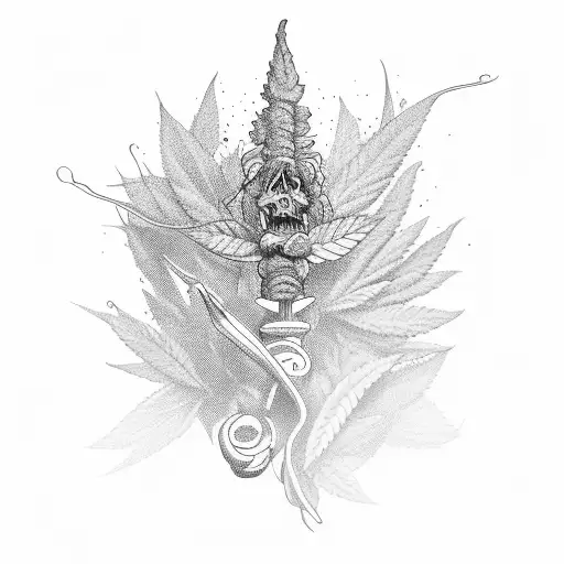 stoner with marijuana tattoo design idea