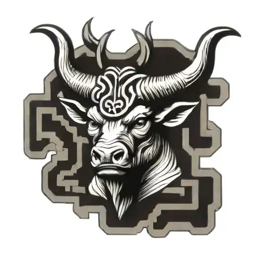 minotaur head on a labyrinth trad tattoo tattoo design idea