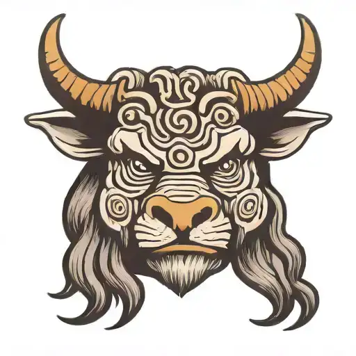 minotaur head inside labyrinth trad tattoo design tattoo design idea