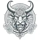 minotaur head on a labyrinth trad tattoo tattoo design idea