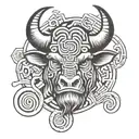 minotaur head on a labyrinth trad tattoo tattoo design idea