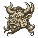 minotaur head inside labyrinth trad tattoo design tattoo design idea
