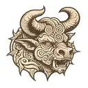 labyrinth minotaur head tattoo design idea