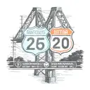 i-295 interstate sign next to the ambassador bridge with an I-20 interstate sign on the other side tattoo design idea