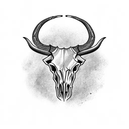 longhorn skull with Texas flag background  tattoo design idea
