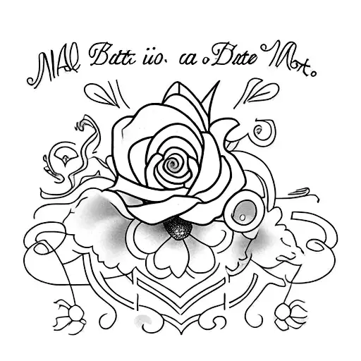 make a tattoo desing for my mother who passed away, i want to incorporate her birthday and the date that she had paased  tattoo design idea