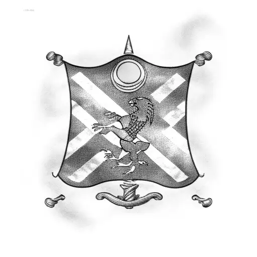 Maryland and Florida flags crossed with a golf club tattoo design idea