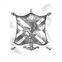 Maryland and Florida flags crossed with a golf club tattoo design idea