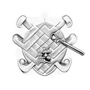 Maryland and Florida flags crossed with a golf club tattoo design idea