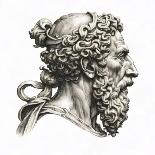 Incorporate a portrait of Marcus Aurelius with a philosophical quote in Latin tattoo design idea