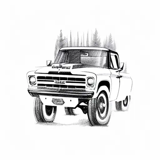 1970s chevy truck tattoo design idea