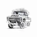 1970s chevy truck tattoo design idea