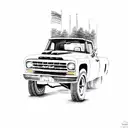 1970s chevy truck tattoo design idea