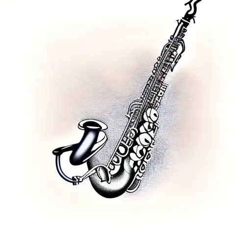 saxophone tattoo design idea