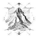 Table mountain in cape town, no fine lines, arrows tattoo design idea