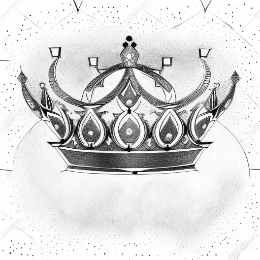 Crown Tattoo Design with Beaded Tiara