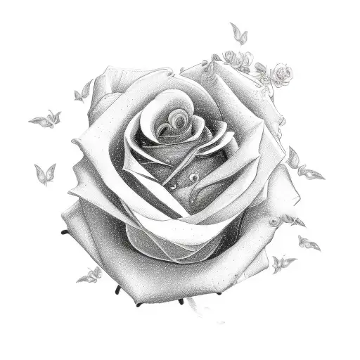 black rose hot pink highlights clock name alice tattoo design idea