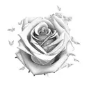 black rose hot pink highlights clock name alice tattoo design idea