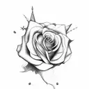 black rose hot pink highlights clock name alice tattoo design idea