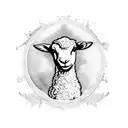 baby lamb killed by arrows  tattoo design idea