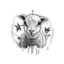 baby lamb killed by arrows  tattoo design idea