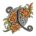 overlapping initials J L C tattoo design idea