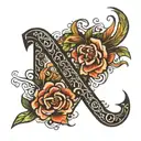 overlapping initials J L C tattoo design idea