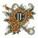 overlapping initials J L C tattoo design idea