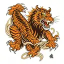 A japanese dragon and tiger tattoo design idea