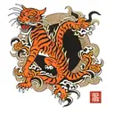 A japanese dragon and tiger tattoo design idea