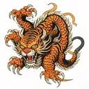A japanese dragon and tiger tattoo design idea