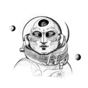 moon man  tattoo design idea
