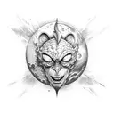 moon man  tattoo design idea