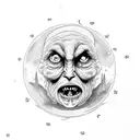 moon man  tattoo design idea