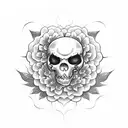 caveira de flores tattoo design idea