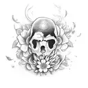 caveira de flores tattoo design idea
