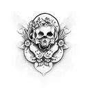 caveira de flores tattoo design idea