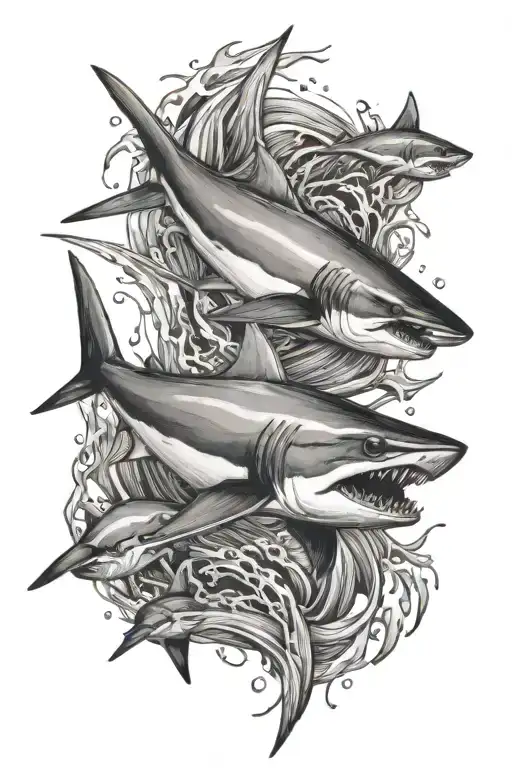 mako shark tattoo design idea