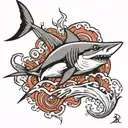 black and grey mako shark tattoo design idea