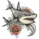 black and grey mako shark tattoo design idea
