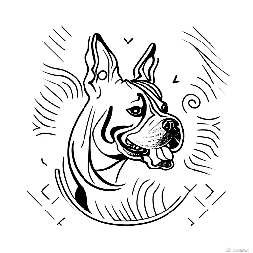 Piebald American Bully tattoo tattoo design idea