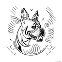 Piebald American Bully tattoo tattoo design idea